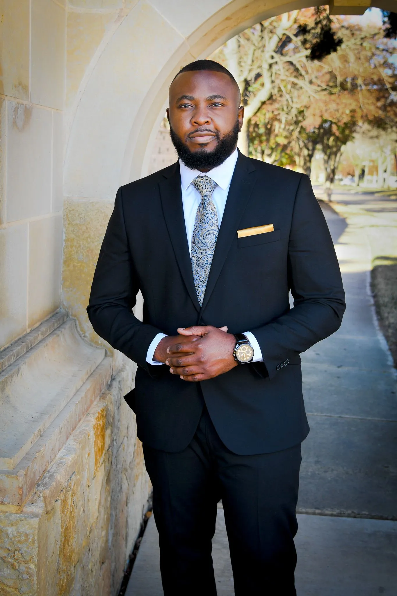 Daniel Dikanda in a black suit